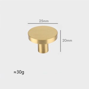 黄铜衣柜柜子抽屉拉手圆形 电视柜橱柜门现代简约把手 - Φ25mm